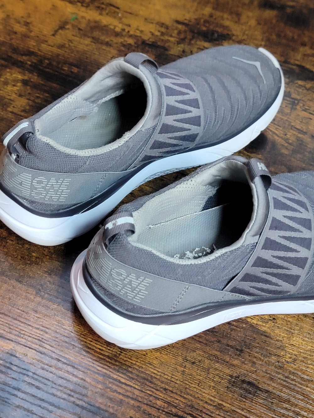 Hoka Hupana Slip- Gray and White Slip On Sneakers - Picture 5 of 8